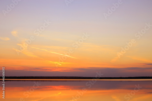 Reflection of a beautiful sunset over the water