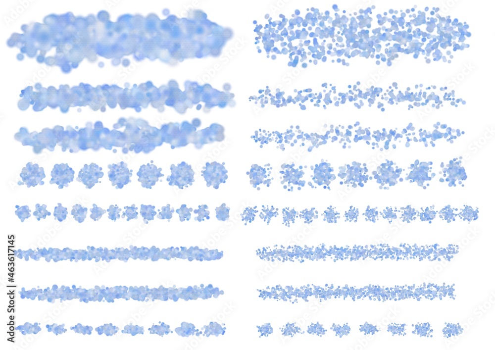 Fototapeta premium 水彩風シックカラーのライン素材 青色