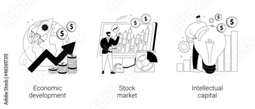 Global economy abstract concept vector illustrations.