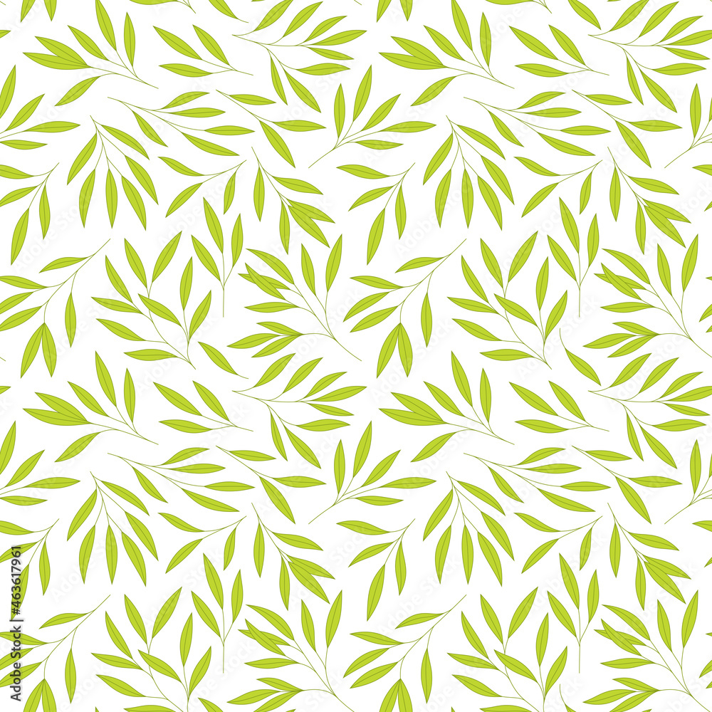 Vector seamless line texture twigs with leaves. White background. Vector seamless line texture twigs with leaves. White background.