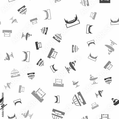 Set Boat swing, Attraction carousel, Swing boat and Abacus on seamless pattern. Vector