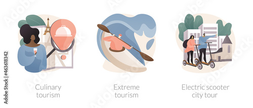 Authentic travel experience abstract concept vector illustrations.
