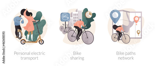 Urban transportation abstract concept vector illustrations.
