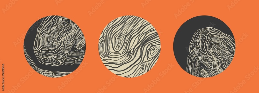 Large set of round abstract black backgrounds or patterns. Hand-drawn doodle shapes, curved lines. Modern trendy vector illustration. Posters, social media icon templates. Large set of round abstract black backgrounds or patterns. Hand-drawn doodle shapes, curved lines. Modern trendy vector illustration. Posters, social media icon templates.
