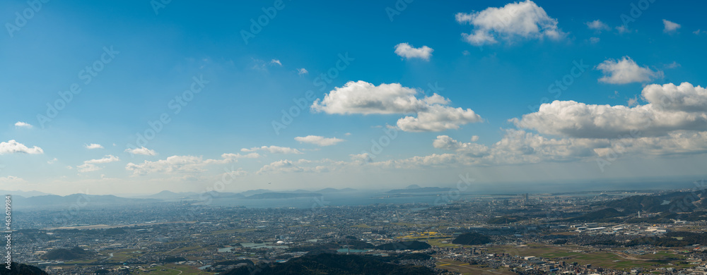米の山展望台から望む福岡市