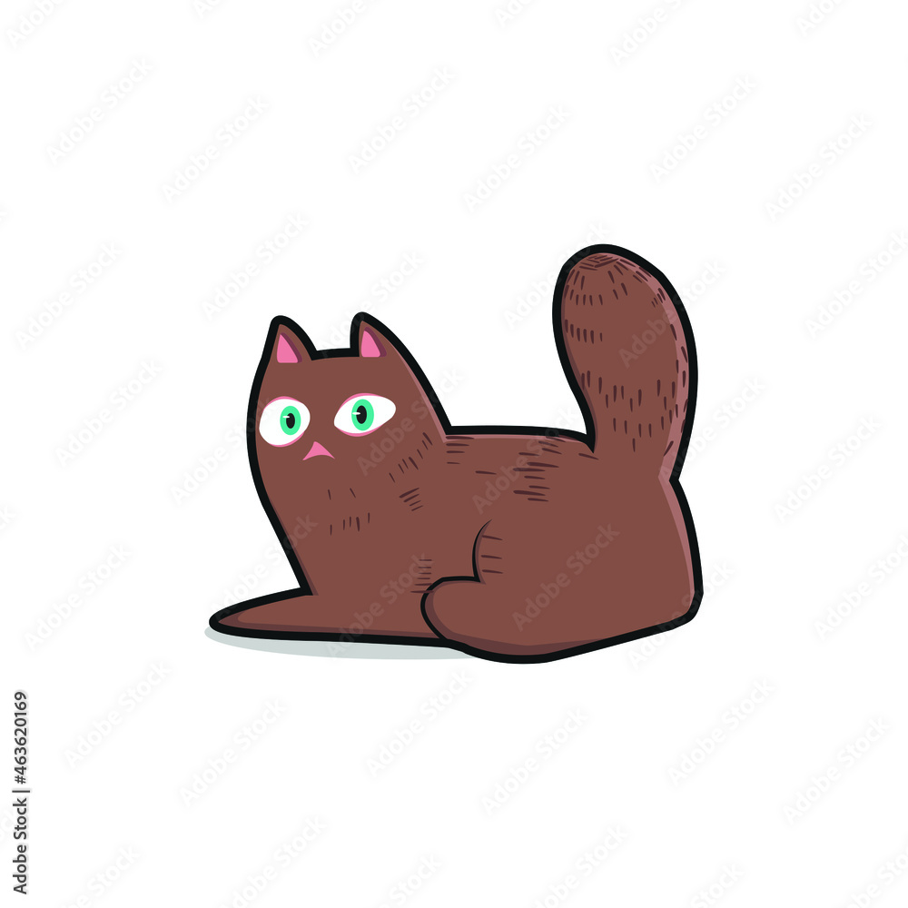 illustration of cute brown cat vector design illustration of cute brown cat vector design