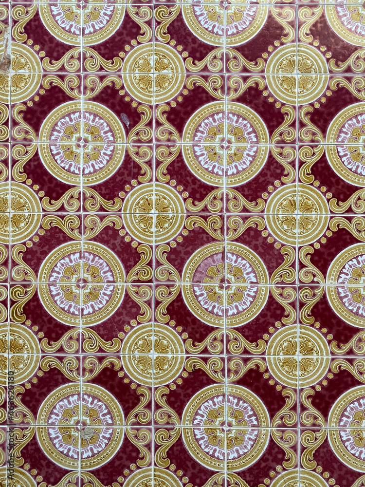 Typical Algarve facade ceramic textures