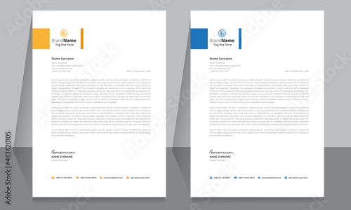 Letterhead format template, business style letterhead design template. Company letterhead template designs.