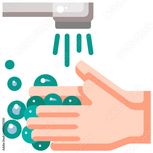 washing hand flat icon