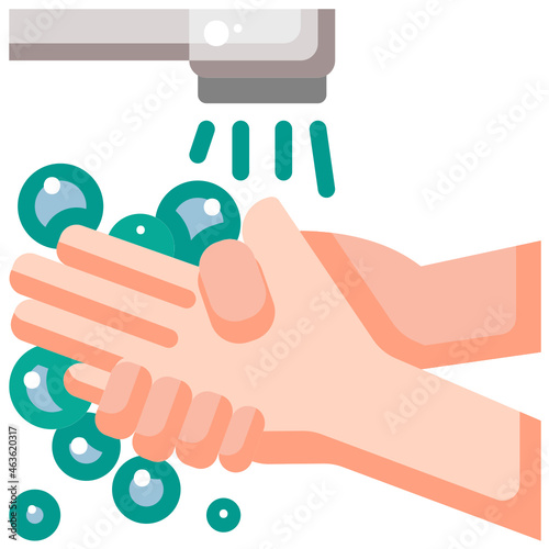washing hand flat icon