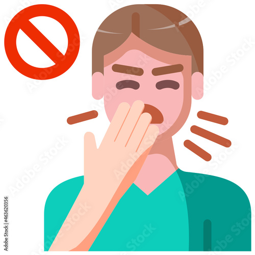 Cough  flat icon