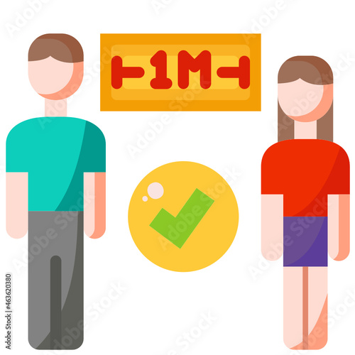 distance flat icon