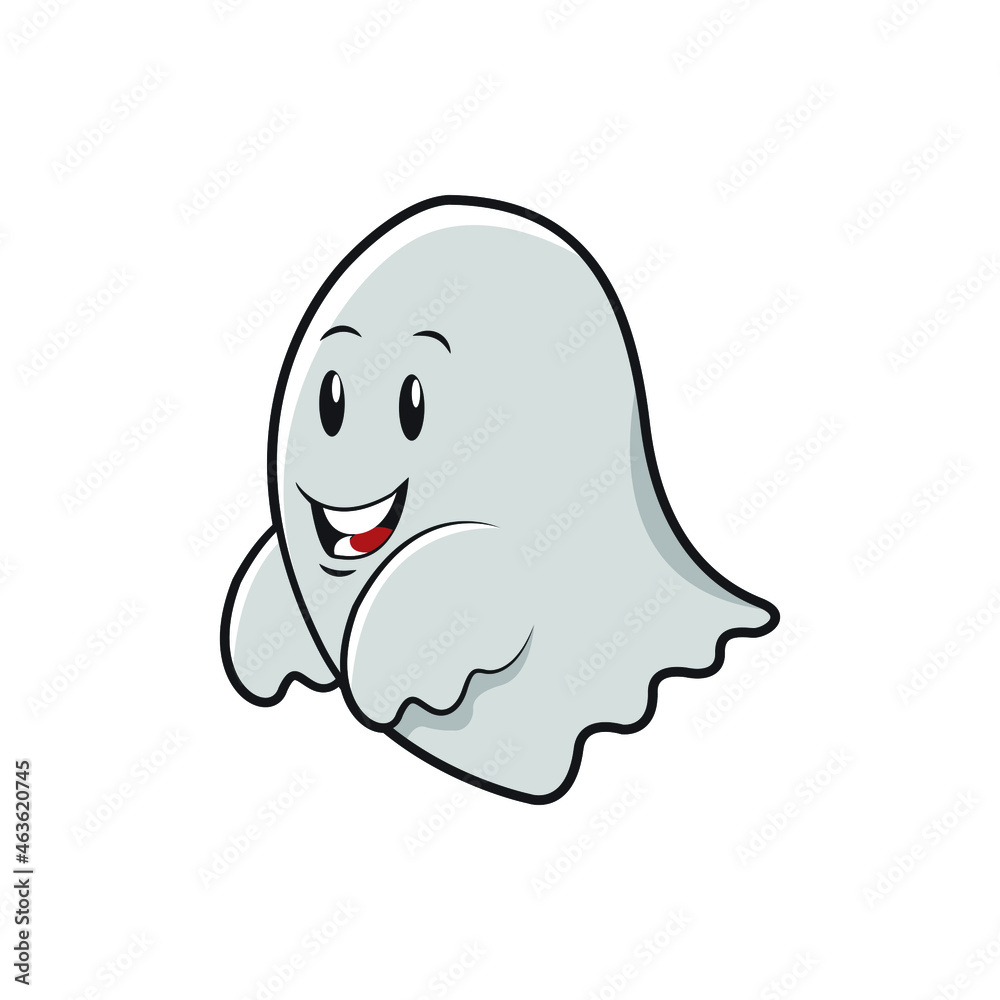 illustration of cute ghost vector design