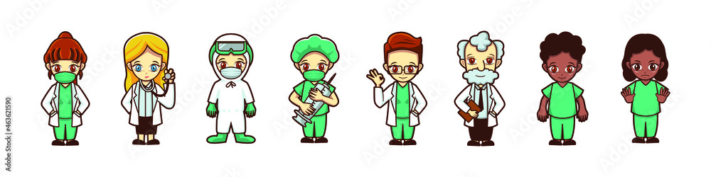 illustration of cute doctors cartoon vector illustration of cute doctors cartoon vector