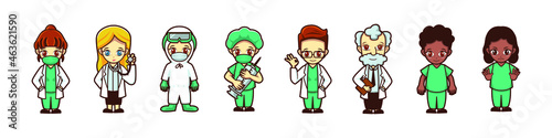 illustration of cute doctors cartoon vector