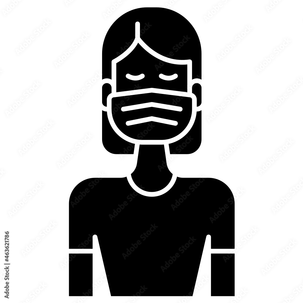 face mask solid icon