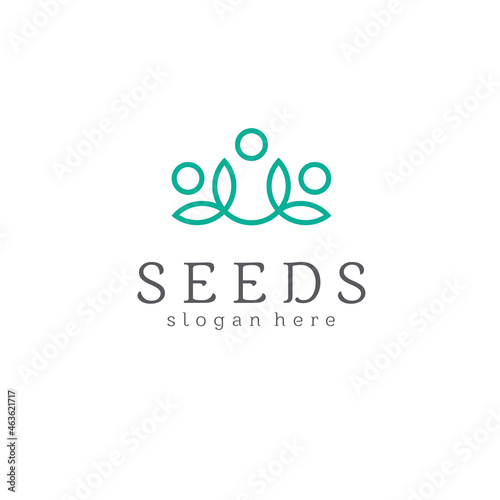 Vector logo design template. Abstract icon for the seed store.