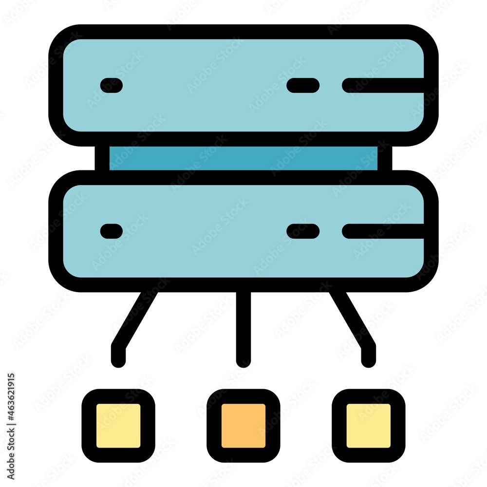 Disconnect from server icon. Outline disconnect from server vector icon color flat isolated