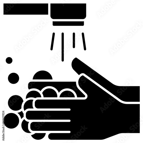 washing hand solid icon