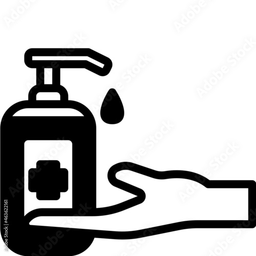 washing hand solid line icon