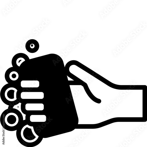 washing hand solid line icon