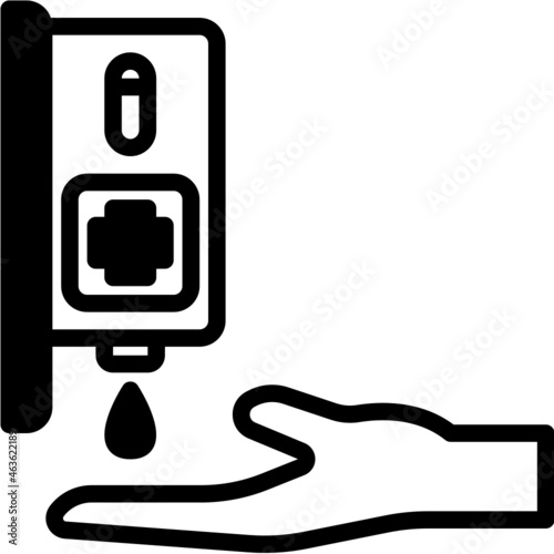 washing hand solid line icon