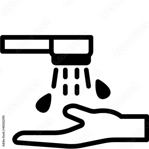 washing hand solid line icon