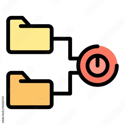 Temporary folders icon. Outline temporary folders vector icon color flat isolated