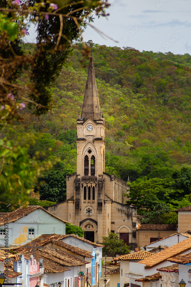 Detalhe da Cidade de Goiás (Goiás Velho) com Igreja Nossa Senhora do Rosário ao fundo.