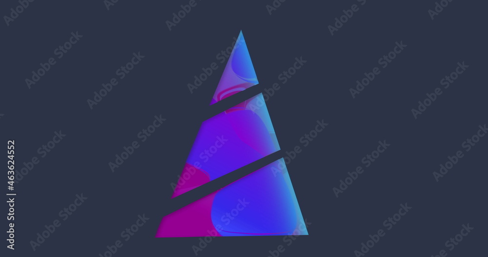 Fototapeta premium Image of a modern digital purple Christmas tree with Christmas decorations on grey background