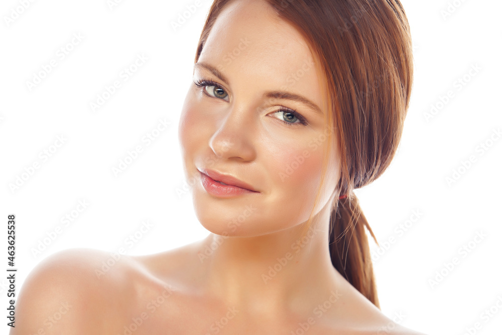 spa picture attractive lady young red hair isolated on white background spa picture attractive lady young red hair isolated on white background
