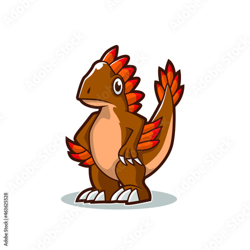 illustration of cute utah raptor vector design