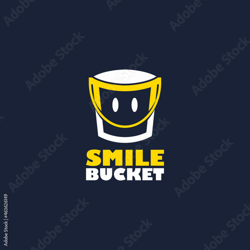 smile bucket logo flat illustration