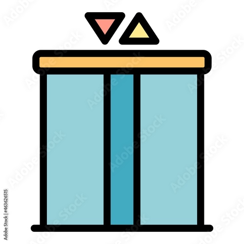 Hospital elevator icon. Outline hospital elevator vector icon color flat isolated