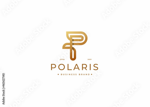 Letter P luxury logo design template