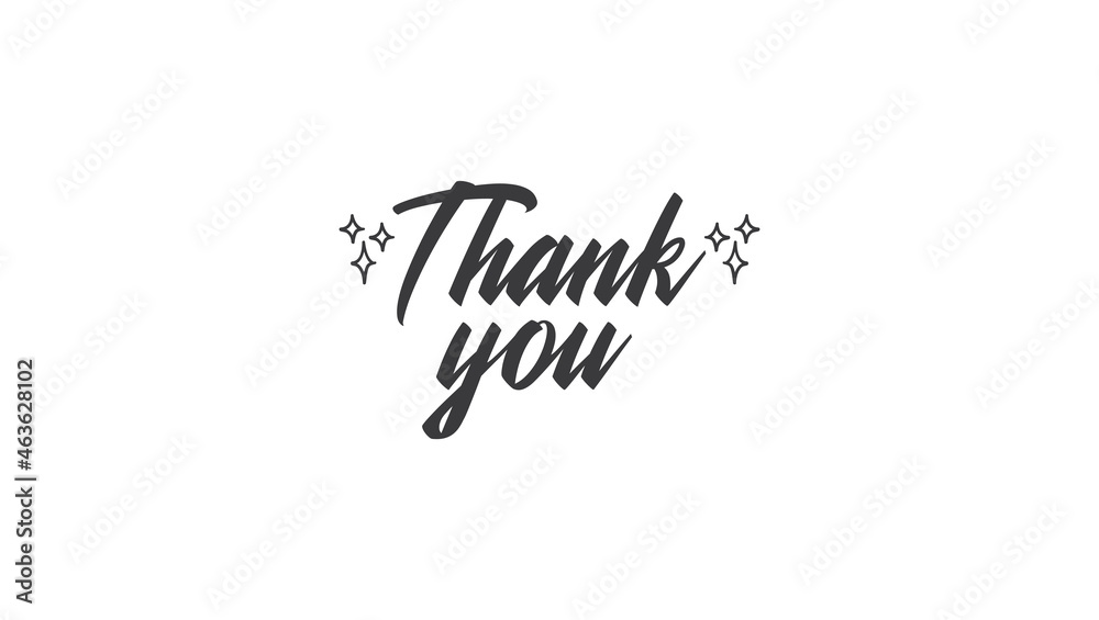 Thank you handwritten inscription with sparkles. Hand drawn lettering. Thanks calligraphic message design. Vector illustration. Thank you handwritten inscription with sparkles. Hand drawn lettering. Thanks calligraphic message design. Vector illustration.