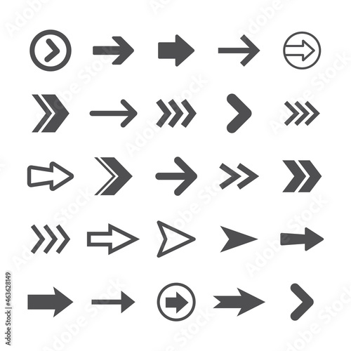 Arrow icons set. Collection of vector arrows. Simple vectors.