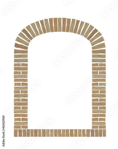 Vintage arcade wall of the old brick