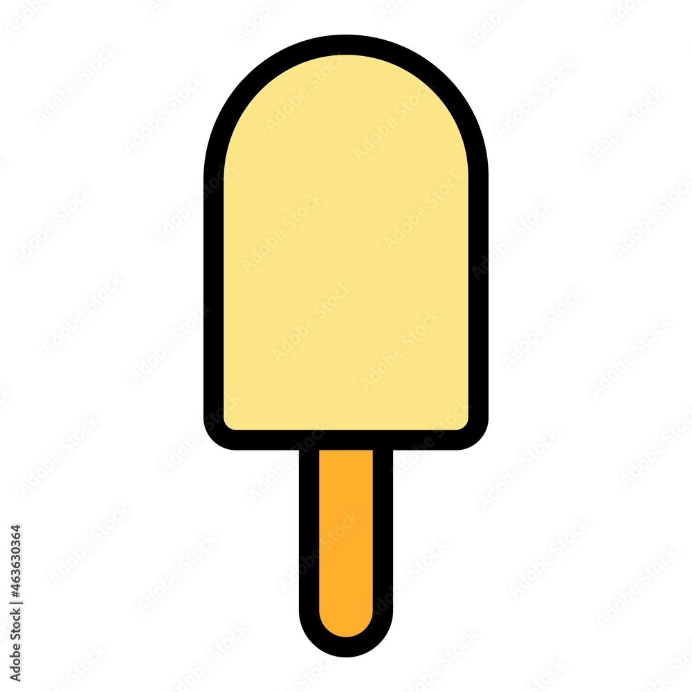 Stick ice cream icon. Outline stick ice cream vector icon color flat isolated Stick ice cream icon. Outline stick ice cream vector icon color flat isolated