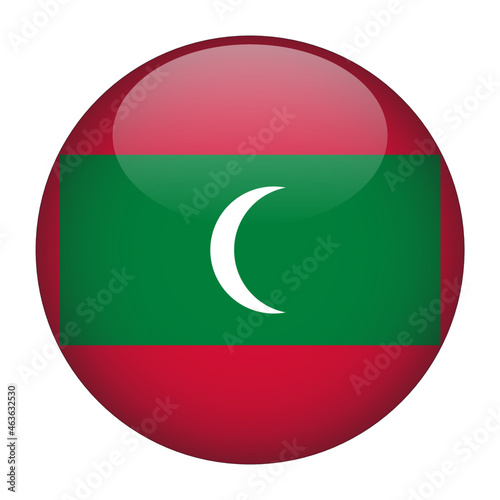 Free Download Maldives 3D Rounded Country Flag button Icon - GFXLoad