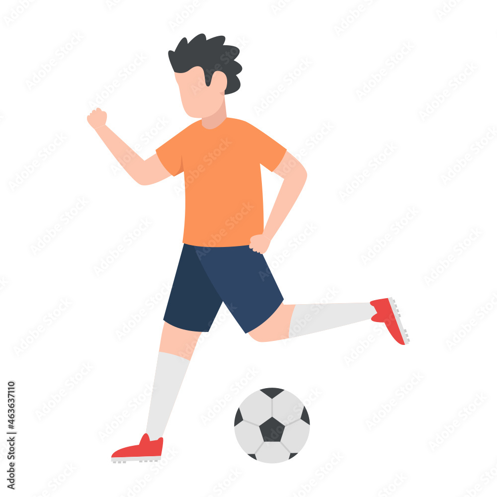 Playing Football Concept, Work Life Balance Vector Color Icon Design, Free time activities Symbol, Extracurricular activity Sign, hobbies interests Stock Illustration
