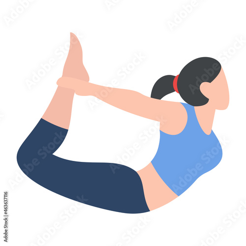 Bow yoga pose Concept, Work Life Balance Vector Color Icon Design, Free time activities Symbol, Extracurricular activity Sign, hobbies interests Stock Illustration
