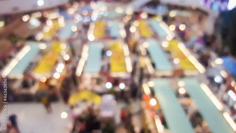 Obraz premium blurred walking street at night market after lockdown, Bangkok, Thailand