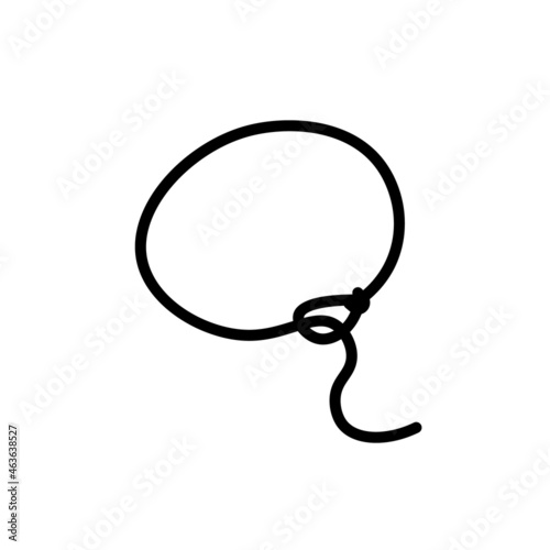 Lariat rope black icon. Clipart image isolated on white background