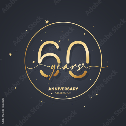 60 years anniversary logo template. 60th birthday, wedding anniversary icon. Trendy symbol image. Vector EPS 10. Isolated on background