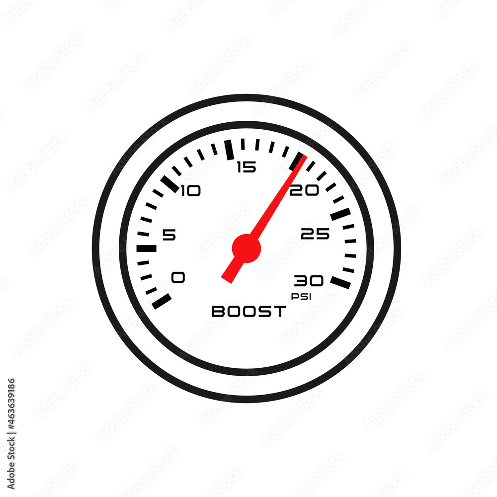 Boost gauge line icon. Clipart image isolated on white background Boost gauge line icon. Clipart image isolated on white background