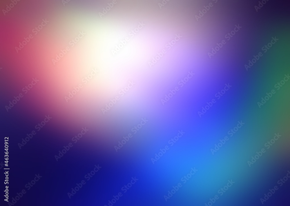 Red blue green gradient formless strokes makes blur glowing background. Colorful abstract defocus pattern.
