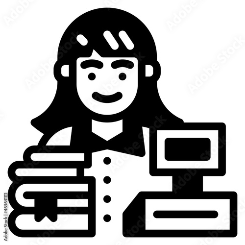 librarian line icon
