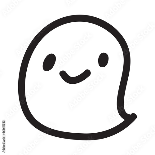 Cute doodle ghost character. Happy Halloween ghost cartoon vector illustration. Party card invitation print