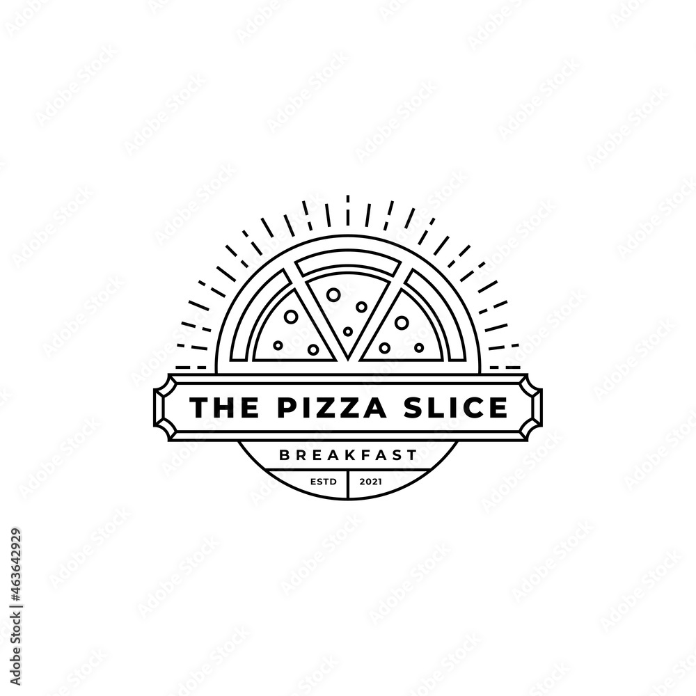 The pizza slice logo The pizza slice logo